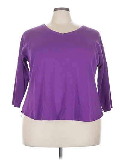 Pre-owned Assorted Brands 3/4 Sleeve T-shirt In Purple
