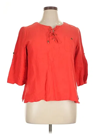Pre-owned Assorted Brands 3/4 Sleeve T-shirt In Red
