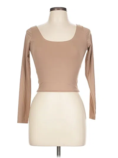 Pre-owned Assorted Brands 3/4 Sleeve T-shirt In Tan
