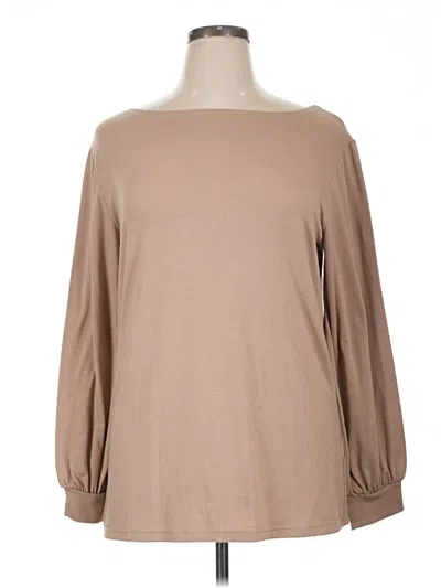 Pre-owned Assorted Brands 3/4 Sleeve T-shirt In Tan