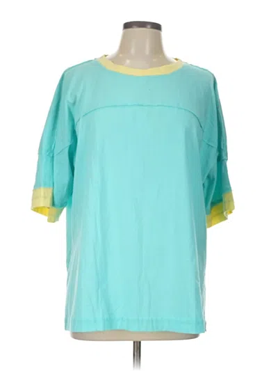 Pre-owned Assorted Brands 3/4 Sleeve T-shirt In Teal