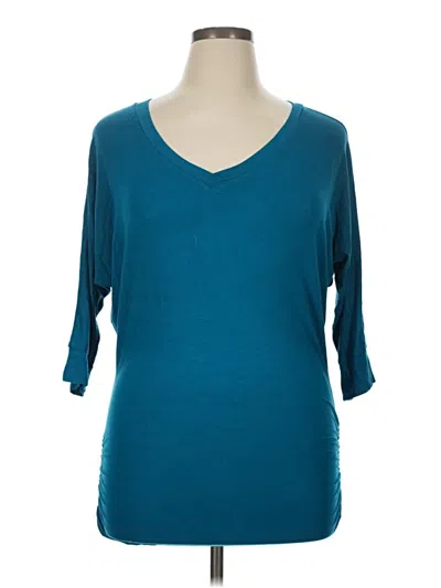 Pre-owned Assorted Brands 3/4 Sleeve T-shirt In Teal