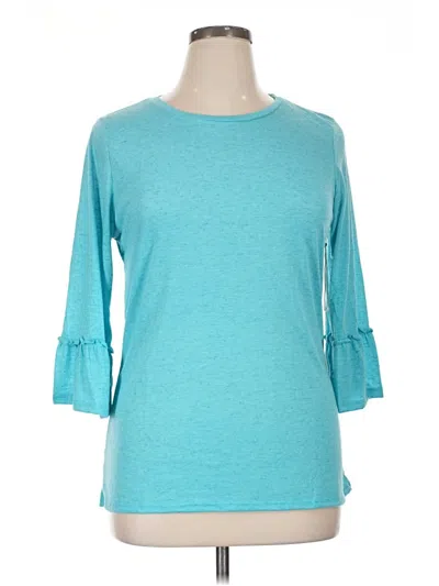 Pre-owned Assorted Brands 3/4 Sleeve T-shirt In Teal
