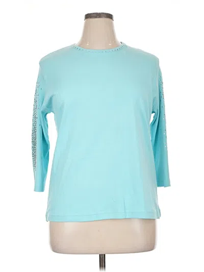 Pre-owned Assorted Brands 3/4 Sleeve T-shirt In Teal