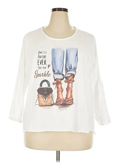 Pre-owned Assorted Brands 3/4 Sleeve T-shirt In White