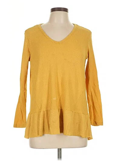 Pre-owned Assorted Brands 3/4 Sleeve T-shirt In Yellow