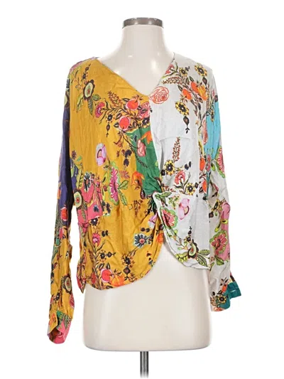 Pre-owned Assorted Brands 3/4 Sleeve T-shirt In Yellow