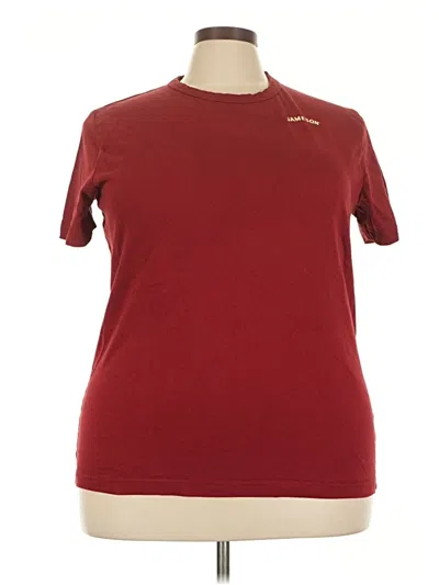Pre-owned Assorted Brands Active T-shirt In Burgundy