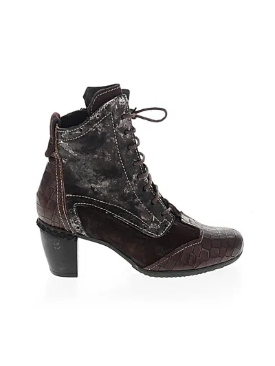 Pre-owned Assorted Brands Ankle Boots In Brown