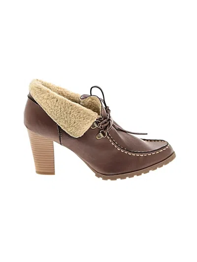 Pre-owned Assorted Brands Ankle Boots In Brown
