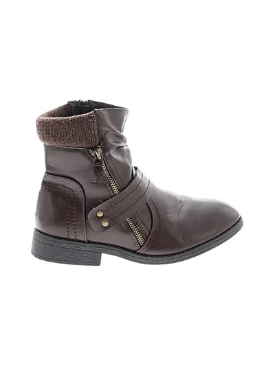 Pre-owned Assorted Brands Kids' Ankle Boots In Brown