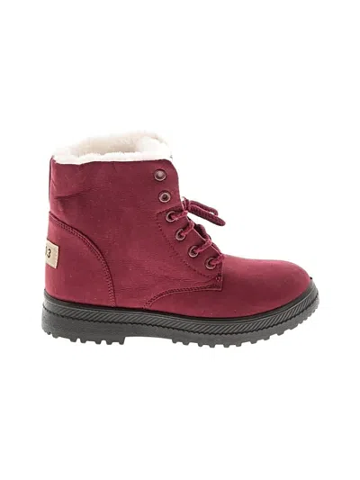 Pre-owned Assorted Brands Kids' Ankle Boots In Burgundy
