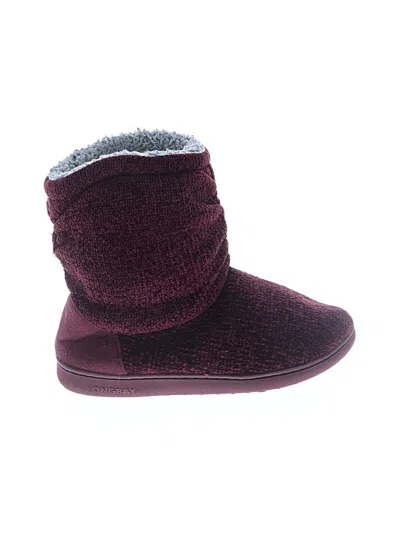 Pre-owned Assorted Brands Ankle Boots In Burgundy