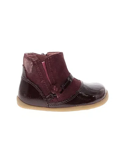 Pre-owned Assorted Brands Kids' Ankle Boots In Burgundy