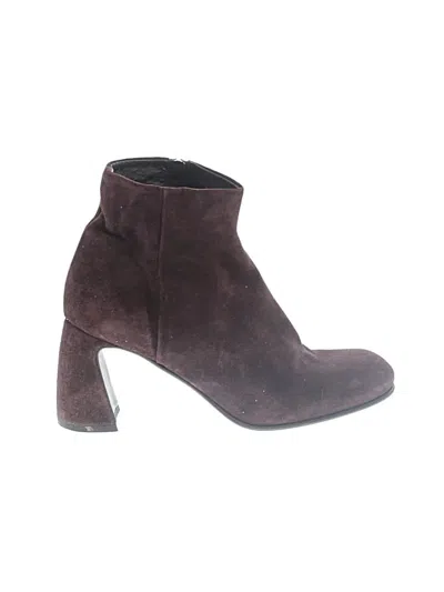 Pre-owned Assorted Brands Ankle Boots In Burgundy