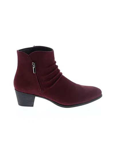 Pre-owned Assorted Brands Ankle Boots In Burgundy
