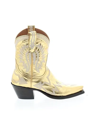 Pre-owned Assorted Brands Ankle Boots In Gold