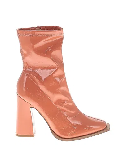 Pre-owned Assorted Brands Ankle Boots In Orange