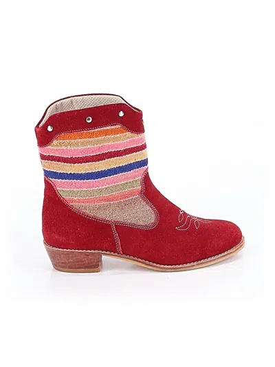 Pre-owned Assorted Brands Ankle Boots In Red