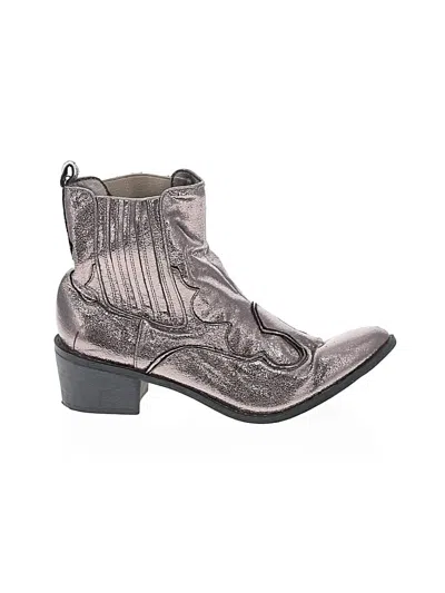 Pre-owned Assorted Brands Ankle Boots In Silver