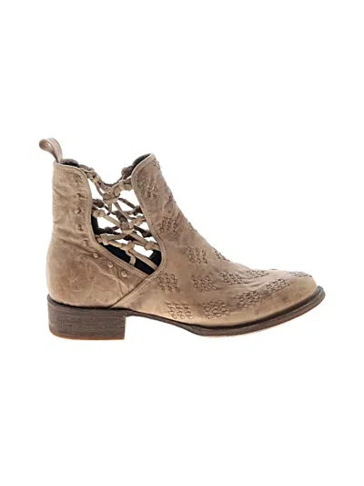 Pre-owned Assorted Brands Ankle Boots In Tan