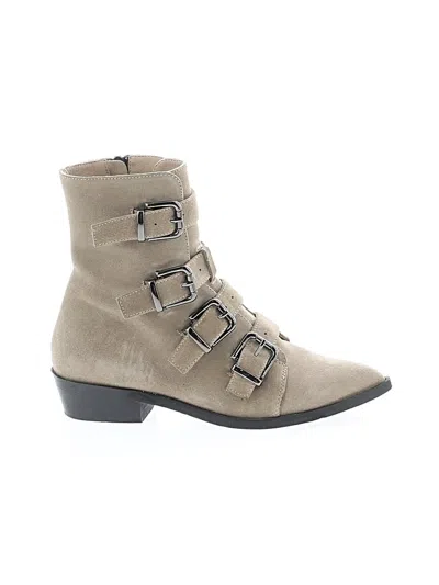 Pre-owned Assorted Brands Ankle Boots In Tan