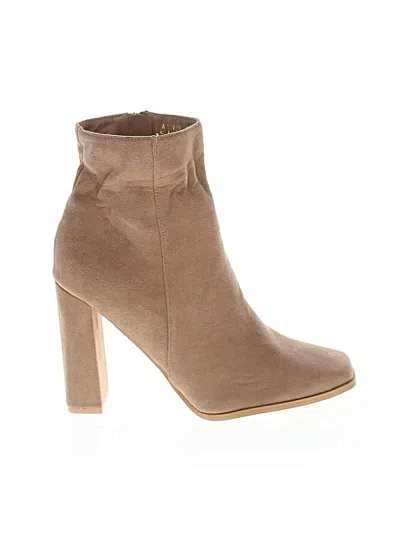 Pre-owned Assorted Brands Ankle Boots In Tan