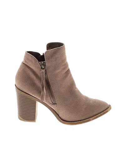 Pre-owned Assorted Brands Ankle Boots In Tan