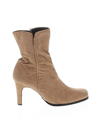 Pre-owned Assorted Brands Ankle Boots In Tan