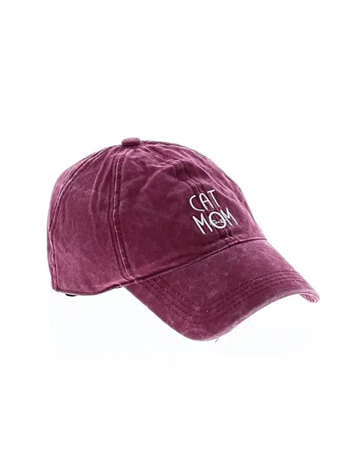 Pre-owned Assorted Brands Baseball Cap In Burgundy
