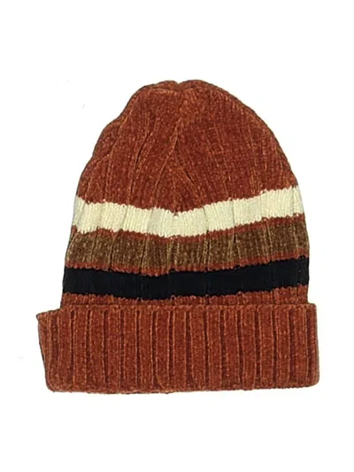 Pre-owned Assorted Brands Beanie Hat In Brown