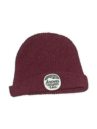 Pre-owned Assorted Brands Beanie Hat In Burgundy