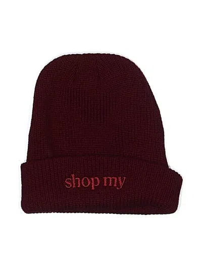Pre-owned Assorted Brands Beanie Hat In Burgundy