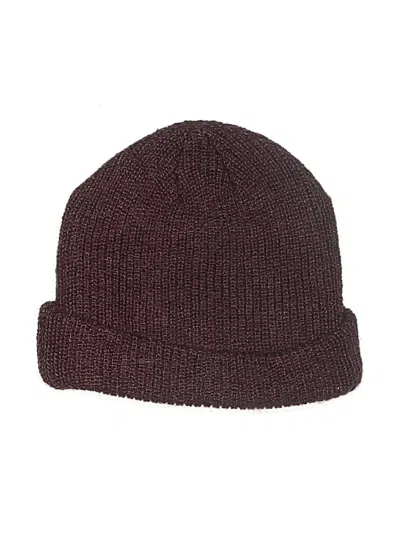 Pre-owned Assorted Brands Beanie Hat In Burgundy