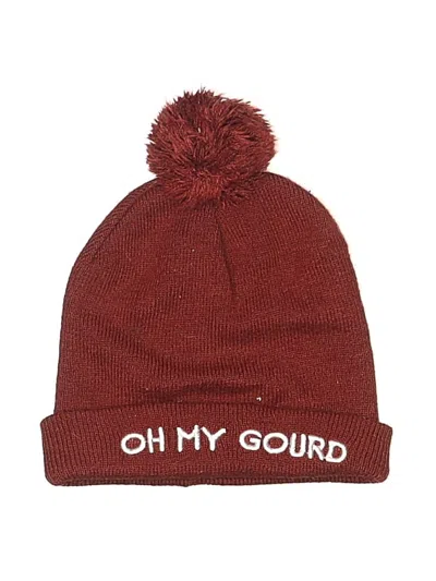 Pre-owned Assorted Brands Beanie Hat In Burgundy