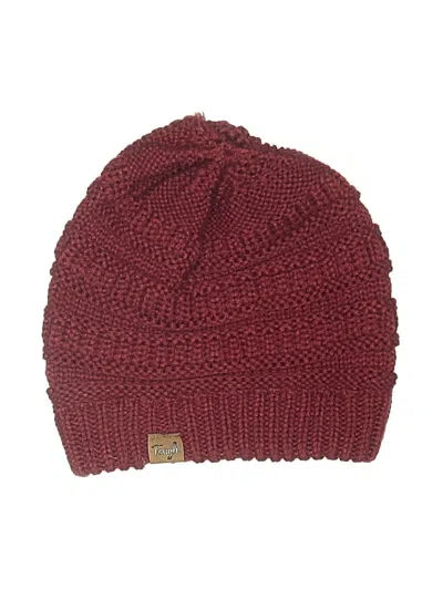 Pre-owned Assorted Brands Beanie Hat In Burgundy