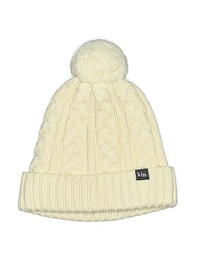 Pre-owned Assorted Brands Beanie Hat In Ivory