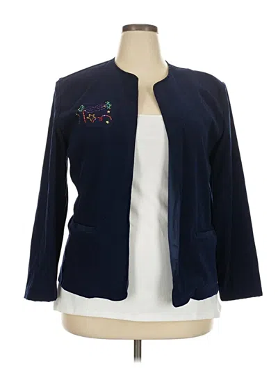 Pre-owned Assorted Brands Blazer Jacket In Blue