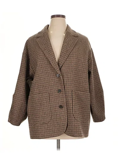 Pre-owned Assorted Brands Blazer Jacket In Brown