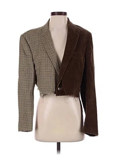 Pre-owned Assorted Brands Blazer Jacket In Brown