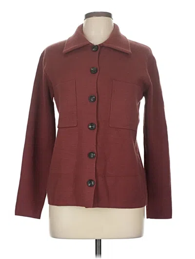 Pre-owned Assorted Brands Blazer Jacket In Burgundy