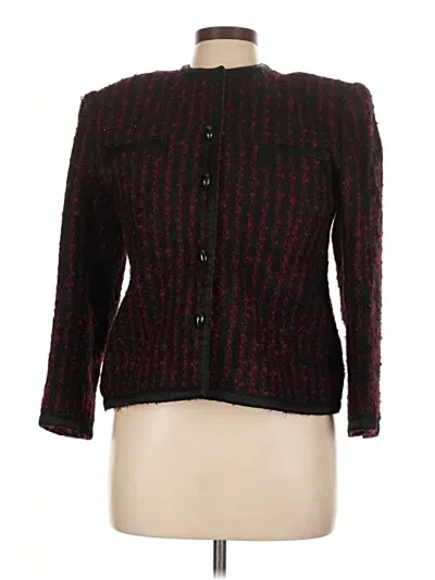 Pre-owned Assorted Brands Blazer Jacket In Burgundy