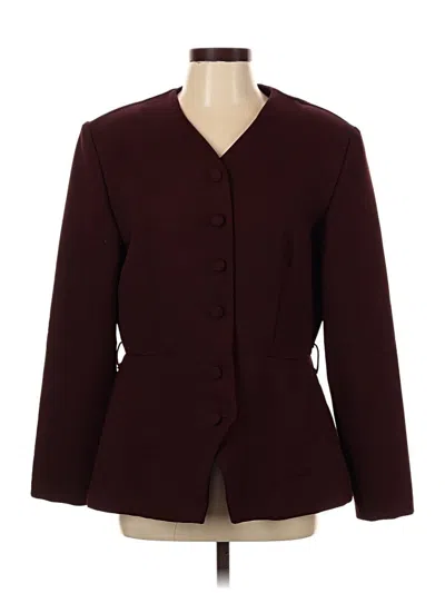 Pre-owned Assorted Brands Blazer Jacket In Burgundy