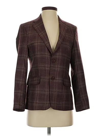 Pre-owned Assorted Brands Blazer Jacket In Burgundy
