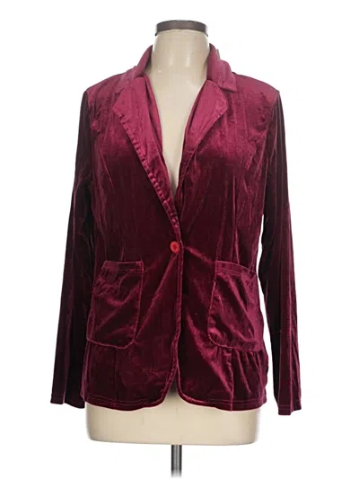 Pre-owned Assorted Brands Blazer Jacket In Burgundy