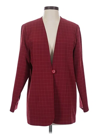 Pre-owned Assorted Brands Blazer Jacket In Burgundy