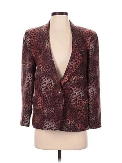 Pre-owned Assorted Brands Blazer Jacket In Burgundy
