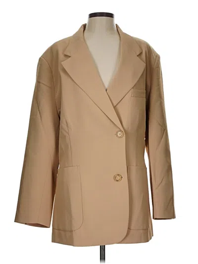 Pre-owned Assorted Brands Blazer Jacket In Tan