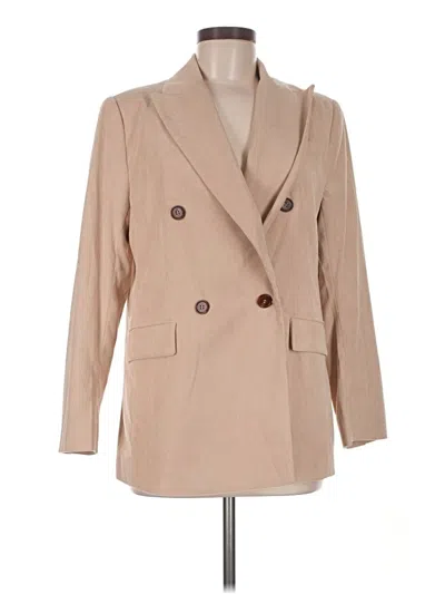 Pre-owned Assorted Brands Blazer Jacket In Tan