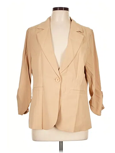 Pre-owned Assorted Brands Blazer Jacket In Tan